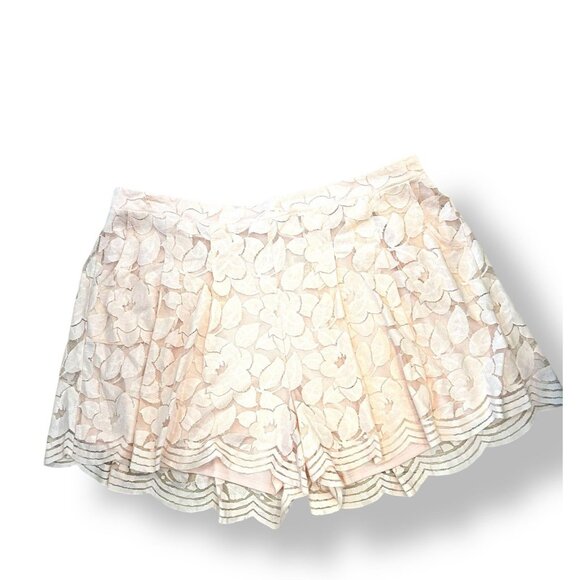 Classic Lace Plus Size Pale Pink Flowy Lined Shorts with Expandable Waist Sz 3X - Picture 1 of 13